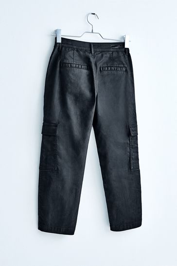 Buy Own. Black Utility Mid Rise Straight Jeans from Next Luxembourg