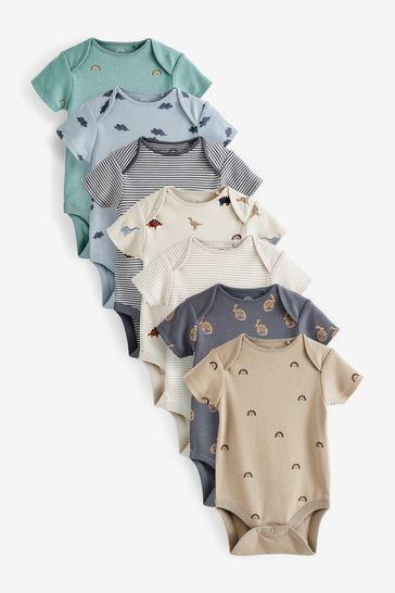 Buy 7 Pack Short Sleeve Baby Bodysuits from the Next UK online shop