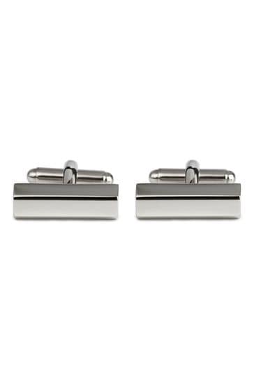 Simon Carter Silver Polished Hexagon Cufflinks