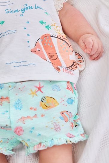 Buy FatFace Bright Sea Animals Baby Shorts and T Shirt Set from