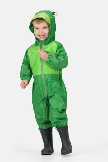 Regatta Green Charco Waterproof Animal Hooded Suit