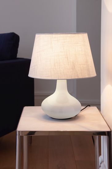 Jasper Conran London White Curved Ceramic Table Lamp