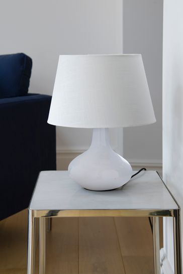 Jasper Conran London White Curved Ceramic Table Lamp