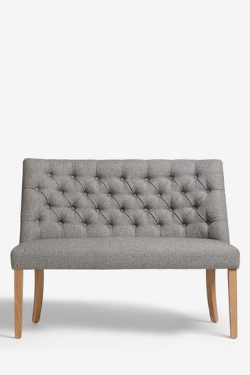 White upholstered outlet bench with back