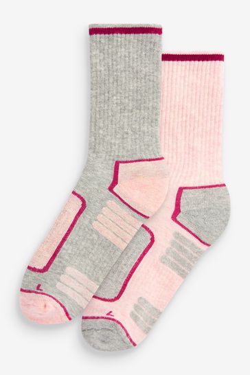 Pink/Grey Next Active Sports Walking Ankle Socks 2 Pack