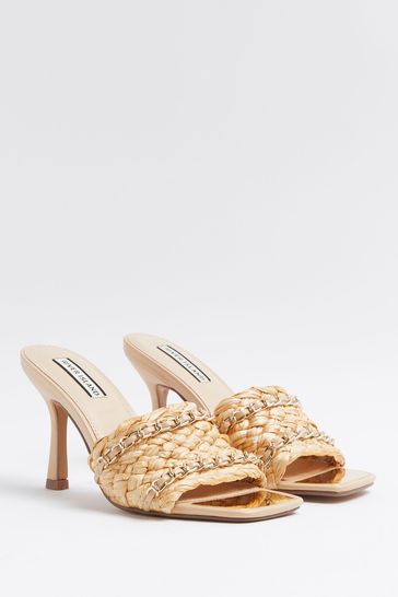 River island white mules sale