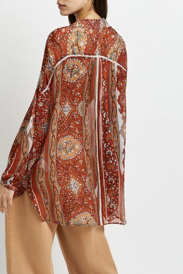 River island red shirt sales