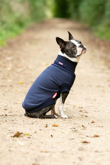 Hugo Hudson Blue Fleece and Knit Dog Jumper