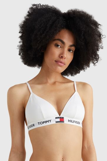 Tommy Hilfiger White 85 Cotton Padded Triangle Bralette