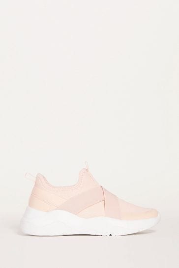 Simply Be Pink Elasticated Upper Wide Fit Trainers