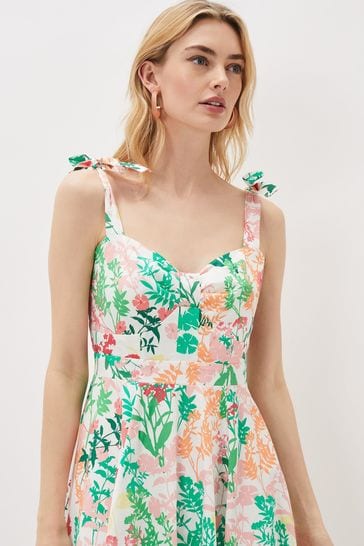 Phase Eight Joyce Cream Printed Fit And Flare Dress