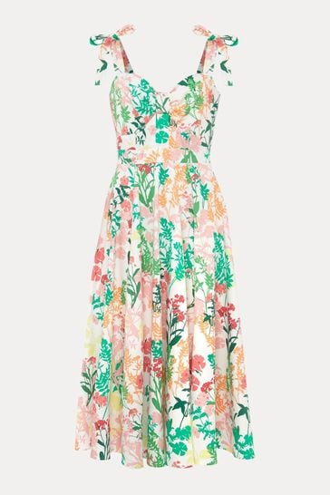 Phase Eight Joyce Cream Printed Fit And Flare Dress
