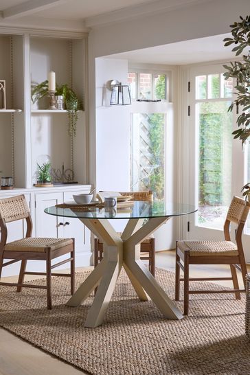 Next oak and glass table new arrivals