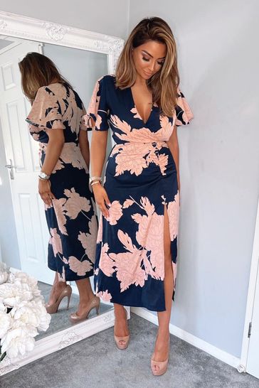 Buy AX Paris Blue Floral Print Bell 