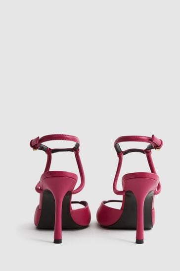 Buy Reiss Bright Pink Harper Leather Strappy Heels from Next Hungary