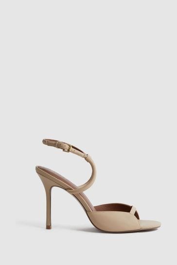 Reiss Biscuit Harper Leather Strappy Heels