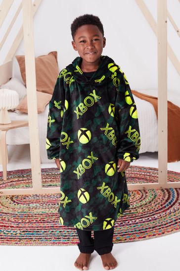 Xbox Black Soft Touch Fleece Hooded Blanket (5-16yrs)