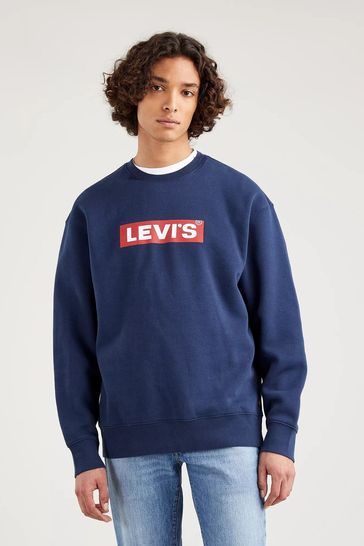 Levi's® Navy Blue Oversized Graphic Crew Neck Sweatshirt