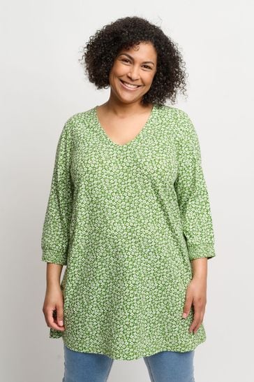 CISO Green V-Neck Loose Fit Tunic