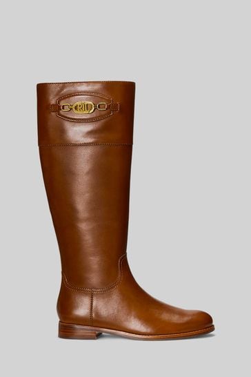 Lauren Ralph Lauren Leather Logo Tall Knee High Breana Boots