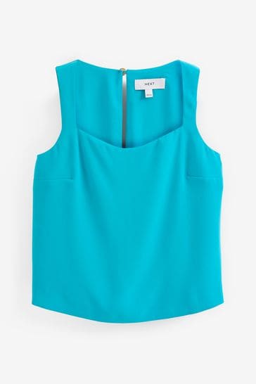 Buy Teal Blue Smart Sleeveless Square Neck Cami Top from Next Hungary