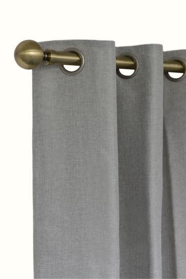 Brass 28mm Eyelet Pole Kit with Ball Finial Curtain Pole