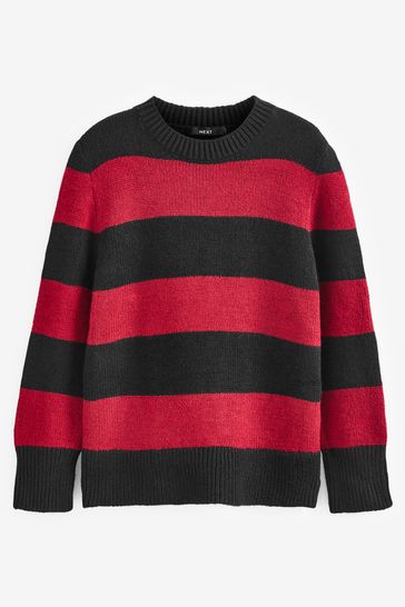 Black and red crew neck on sale