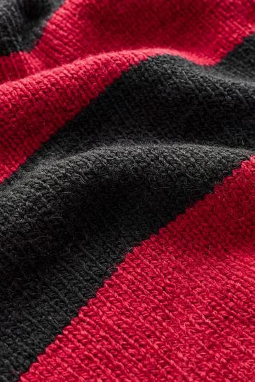 Red black striped jumper discount