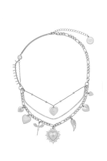Bibi Bijoux Silver Tone Time to Party Celestial Layered Necklace
