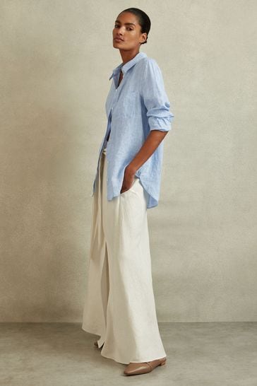 Blue linen hotsell