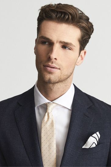 Buy Reiss Champagne Liam Silk Polka Dot Tie from Next USA