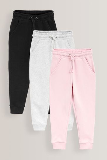 Buy Pink/Grey/Black Soft Jersey Joggers 3 Pack (3-16yrs) from Next USA