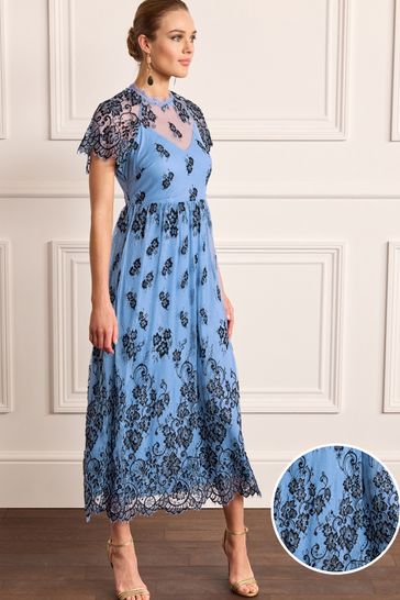 Blue lace dress next top