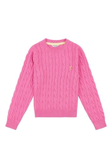 Girls cable knit jumper sale