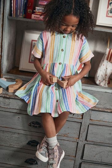 Buy Pastel Rainbow Stripe Relaxed Dress 3 16yrs from Next Luxembourg