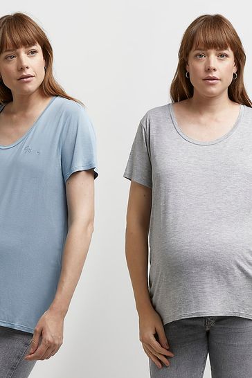 River Island Blue Maternity Nursing Layered T-Shirt Multipack