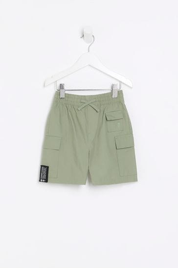 River Island Green Boys Cargo Shorts