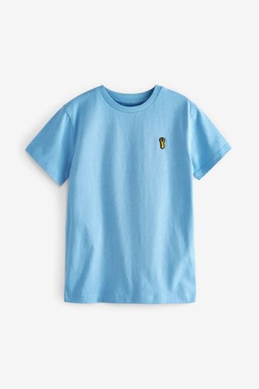Light Blue Stag Embroidered Short Sleeve T-Shirt (3-16yrs)