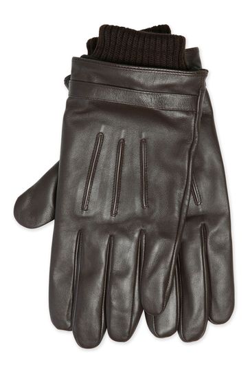 M&Co Leather Rib Gloves