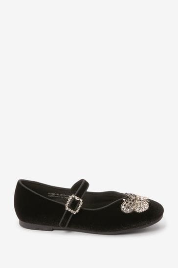 Velvet top embellished shoes