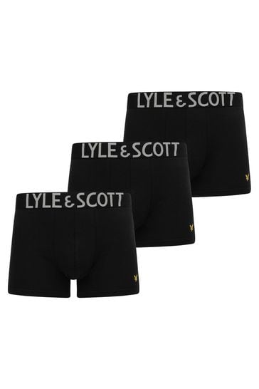 Lyle And Scott Black Daniel Premium Underwear Trunks 3 Pack