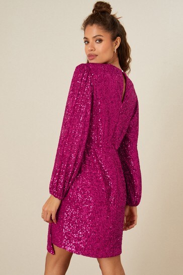 Pink sequin 2024 shift dress