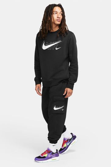 Nike air print pack cuffed sale cargo joggers in black
