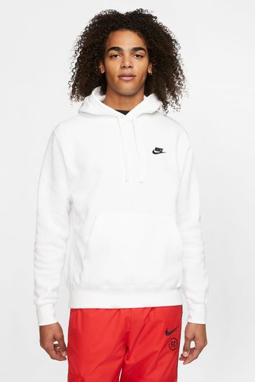 Nike White Club Pullover Hoodie
