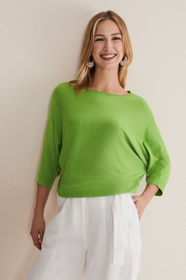 Green shop batwing jumper