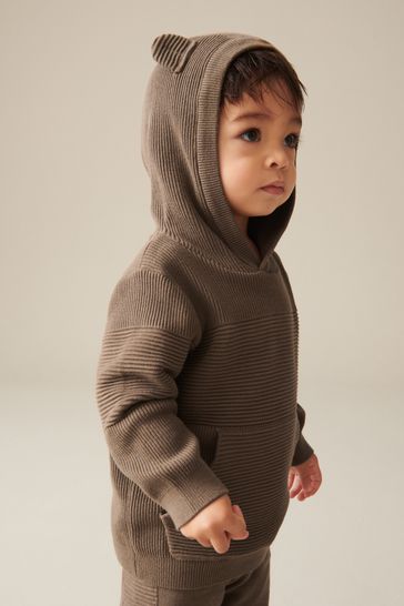 Brown Bear Ear Hooded Knitted Set (3mths-7yrs)