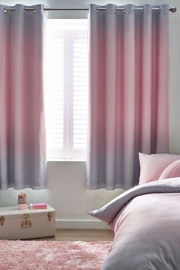 Pink Ombre Eyelet Blackout Curtains