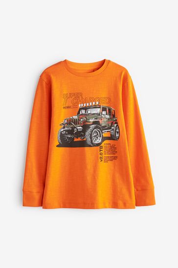 Orange Camo Jeep Long Sleeve T-Shirt (3-16yrs)