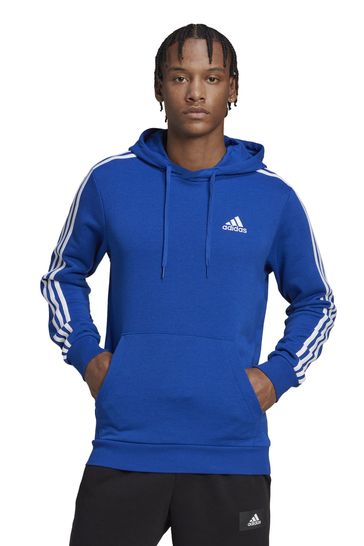 adidas Blue Essentials Fleece 3-Stripes Hoodie