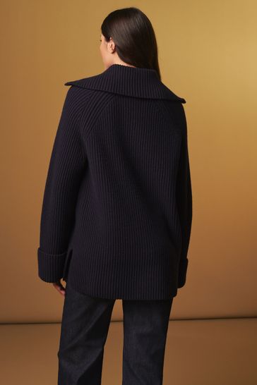 Longline navy jumper outlet